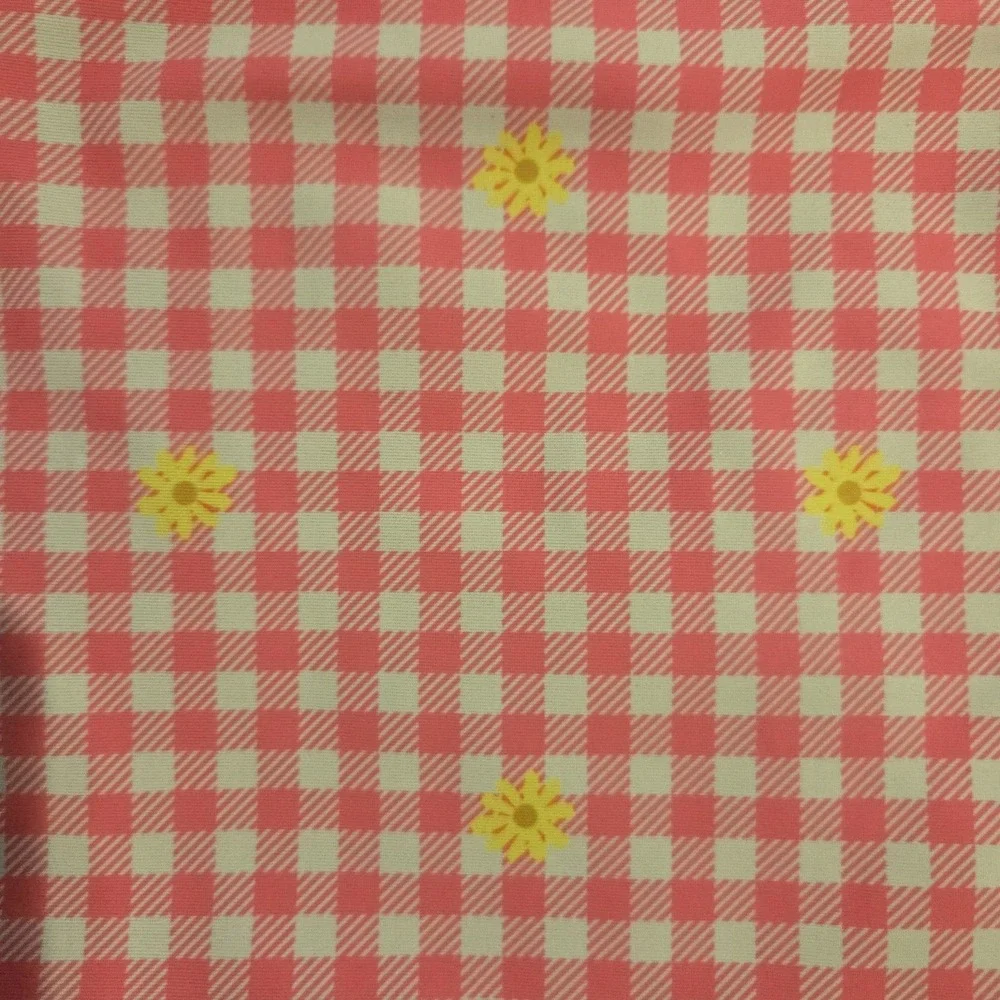 BMagical Girl's‎ Swimsuit  Gingham Pink White Plaid w/ Yellow Flowers Size 16